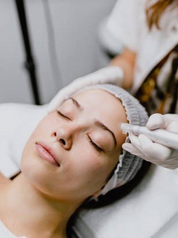 Facial treatment in progress