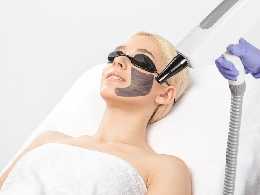 Laser treatment device in use at the clinic